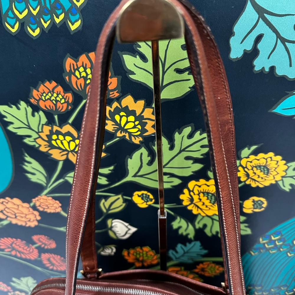 Vintage Salvatore Ferragamo Brown Leather Shoulder Tote with Lock & Key - Picture 9 of 15